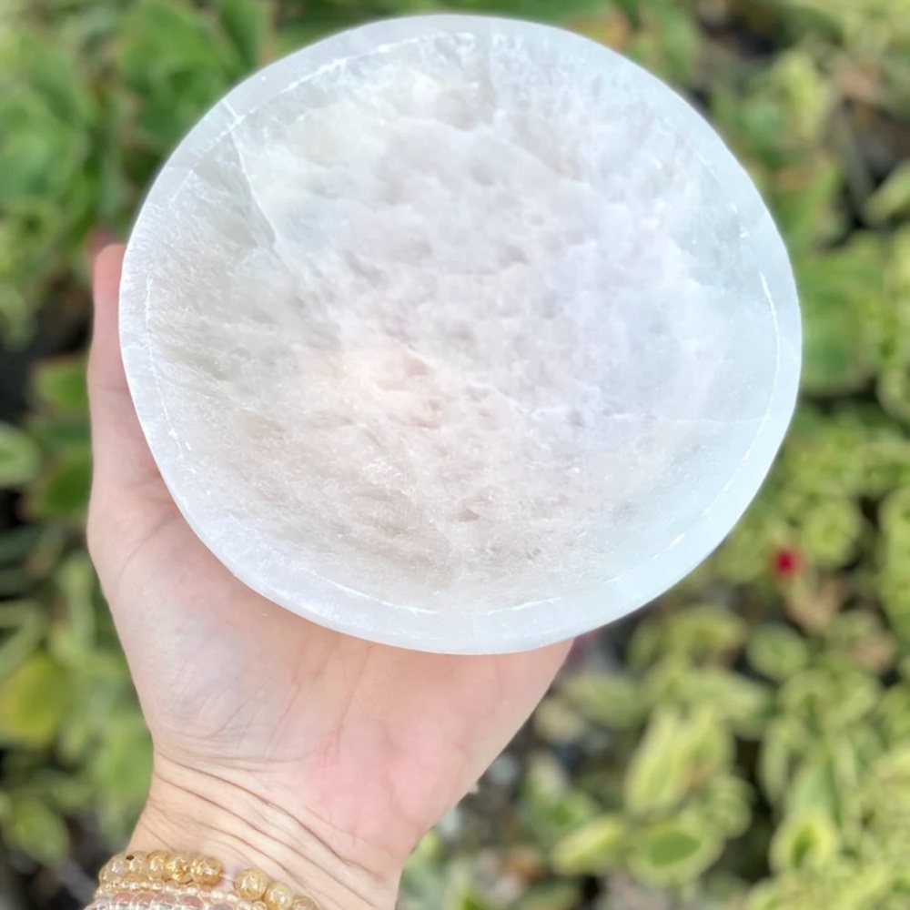 Large Selenite Bowl Catchall Dish